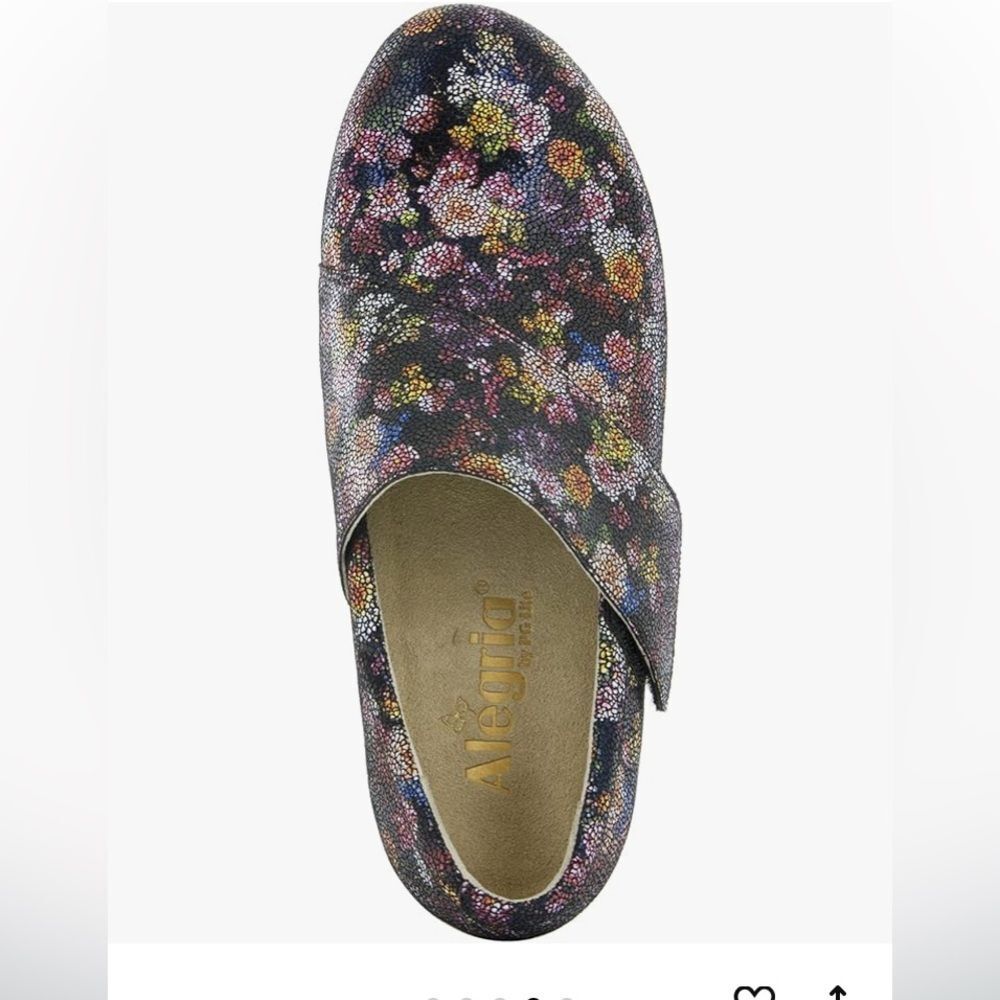 Algeria Clog Mule Shoes Leather Black Floral Comfortable Professional - Picture 3 of 14